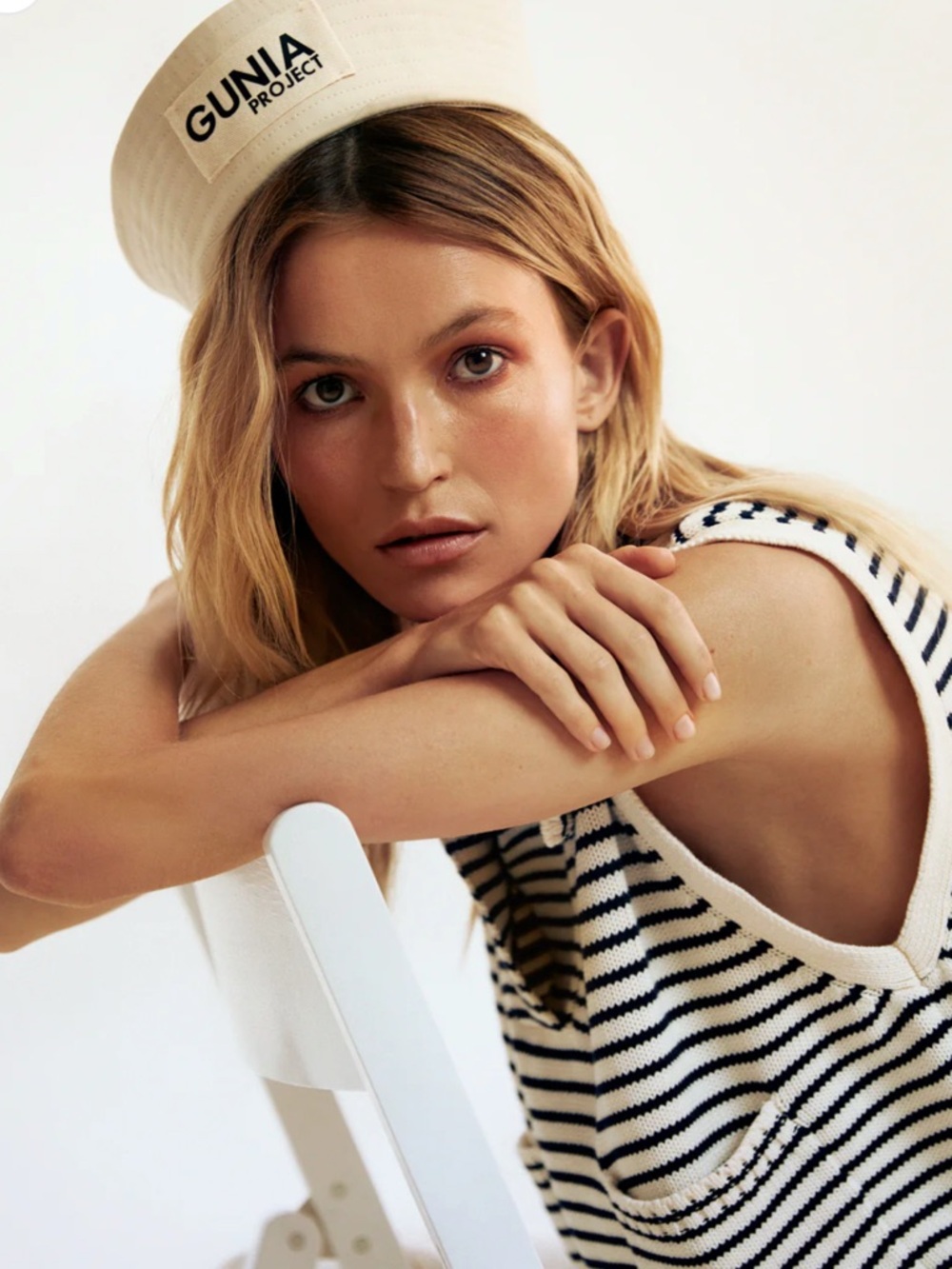 GUNIA Project - Cream Sailor Hat - Women's Classic Nautical Style